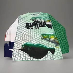 Men’s 3XL Riptide Kayaks AOP Long Sleeve Fishing Shirt Texas - Picture 1 of 10