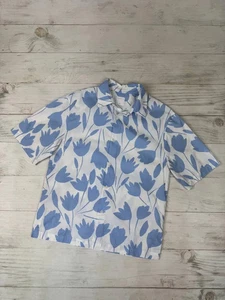 Sandro Short Sleeve Shirt Button Up Men SIze S Blue - Picture 1 of 10