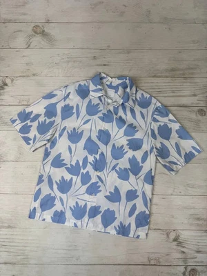 Sandro Short Sleeve Shirt Button Up Men SIze S Blue - Image 1 of 4