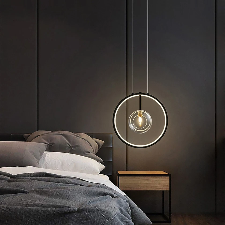 Modern Black Globe Pendant Light LED 1-Light for Dining Room - Image 1 of 1
