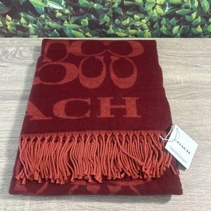 COACH SIGNATURE OVERSIZED REVERSIBLE WOOL MUFFLER SCARF. 77”X 21” - Picture 1 of 7
