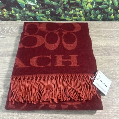 COACH SIGNATURE OVERSIZED REVERSIBLE WOOL MUFFLER SCARF. 77”X 21” - Image 1 of 4
