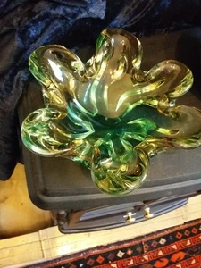 Vintage heavy Glass Mid Century Ashtray Bowl  - Picture 1 of 5