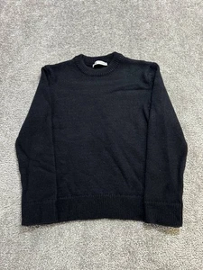 Zara Plain Knit Sweater Mens Large Blue Ribbed Hem Crew Neck Warm Wear Winter - Picture 1 of 11