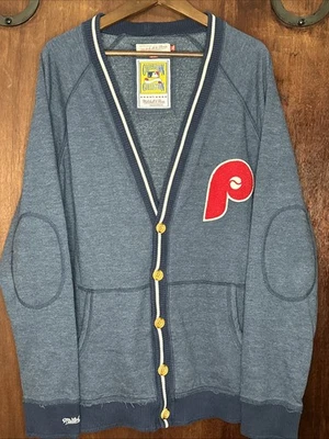 Mitchell & Ness Philadelphia Phillies Cardigan XL Sweater MLB Cooperstown - Image 1 of 4