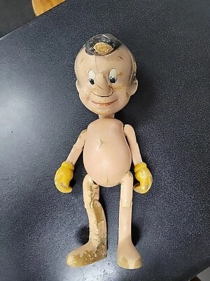 Muñeca Knickerbocker Pinocho Composición Años 30 16" Juguete Walt Disney PARA REPARACIÓN Foto 1 de 4