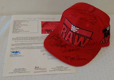 1/1 WWF RAW Autografiado Multi Firmado Catálogo Años 90 Gorra Gorra Austin Bret Owen Rock Foto 1 de 4