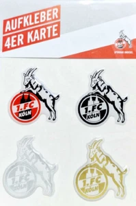 1. FC Köln 3D Aufkleber- Logo - 4er-Set Sticker Aufkleberkarte - Bild 1 von 2