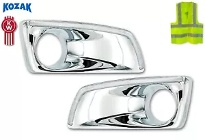 Chrome Plastic Fog Lamp Bezels w/ Built-in LED Light Strip, Set Kenworth T660 - Bild 1 von 8