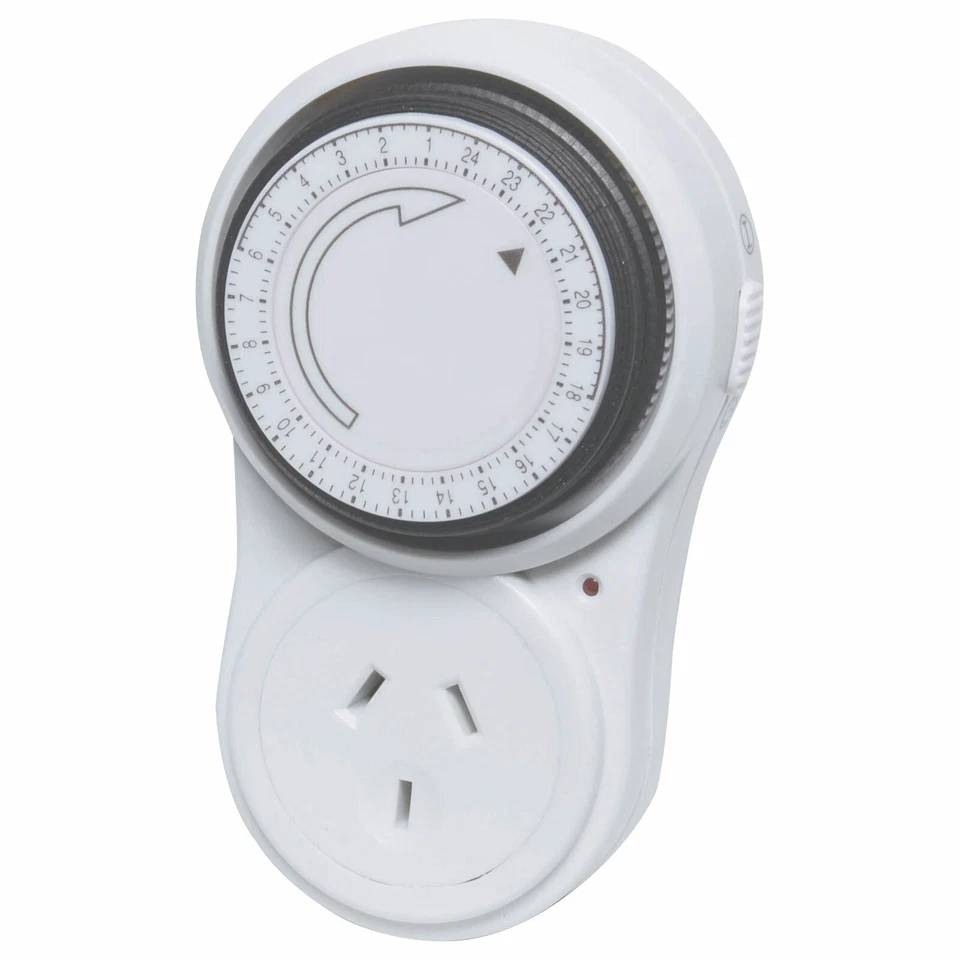 24HR Mechanical Analogue Time Indoor Wall Plug Switch Timer 240V 2400W Max - image 1 of 1