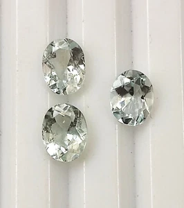 Natural Light Blue Aquamarine 5X6 mm Oval Faceted Untreated Gemstone 3 Pieces - Picture 1 of 5