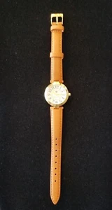 Juicy Couture Gold Tone Watch Brown Leather Band 5.5"-7" New Battery - Picture 1 of 4