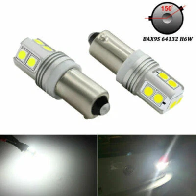 2x BAX9s H6W 433 434 White 10 SMD LED Sidelight Daytime Parking Light Bulbs DRL - Image 1 of 4
