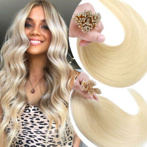 Nano Ring Tip 100% Real Remy Human Hair Extensions Nano Beads 150Gr Thick BLONDE