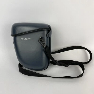Sony LCM-F505 Semi-Soft Camera Carrying Case W/ Lanyard ~ Navy Blue ~ Used - Image 1 of 3