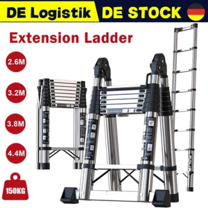 5m 4,3m 3,4m Teleskopleiter Stehleiter Anlegeleiter Haken Leiter Klappleiter - Bild 1 von 26