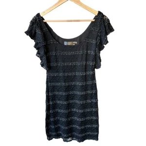 Guess Kleid Schwarz Bodycon Metallic Party Preppy Hochzeit Cocktail Mobwife Größe 6 - Bild 1 von 4