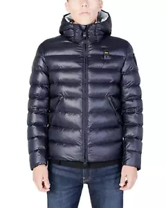 Blauer Men's  Plain Hooded Jacket With Zip Fastening In Blue - Picture 1 of 3