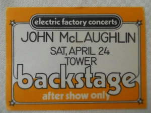 John McLaughlin-BS pass After Show - Tower Theater Upper Darby PA April 24, 19?? - Picture 1 of 1