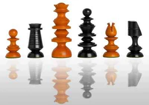 Georgian Luxury Chess Pieces - 4.4" King  - Ebonized and Antiqued Boxwood - Picture 1 of 12