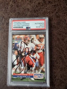 1992 Pro Set Thurman Thomas #396 - PSA /DNA Certified - Buffalo Bills Autograph - Picture 1 of 2