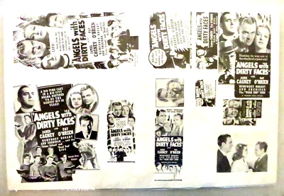 Folha publicitária original de 1938 Angels with Dirty Faces filme - Cagney, Bogart - Imagem 1 de 3