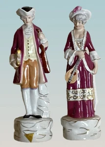 Vintage Royal Dux Czechoslovakia Musician Couple Man & Lady Porcelain Figurines - Picture 1 of 17