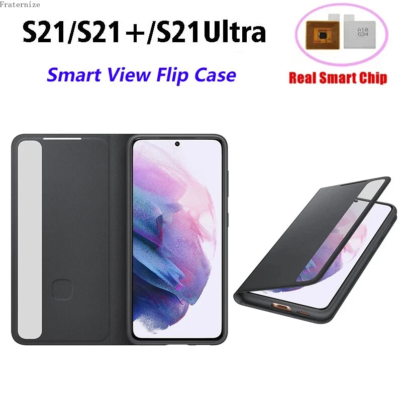 Smart View Flip Phone Case For Samsung Galaxy S21 Ultra/S21/S21 Plus smart chips - Image 1 of 4