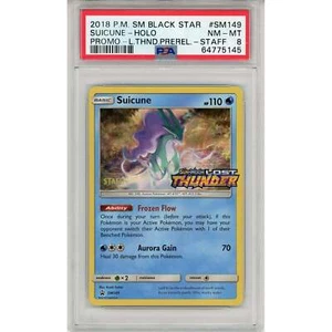 2018 Pokemon Suicune Staff Black Star Prerelease Promo PSA 8 SM149 - Picture 1 of 2