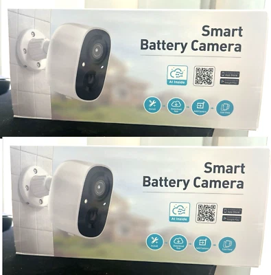 2xSmart Security Cameras Indoor Outdoor Wireless 2.4GHz Wifi New (2 pack) - Image 1 of 4