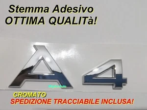 STEMMA TARGHETTA SCRITTA LOGO FREGIO BAULE POSTERIORE AUDI A4 OTTIMA QUALITA' - Foto 1 di 4
