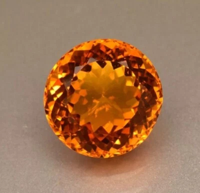 Yellow Citrine Brazilian Natural EGL Certified 100 Ct Round Cut Loose Gemstone - Image 1 of 4