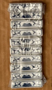 Reposacuchillos de porcelana vintage 10 azules y blancos - Imagen 1 de 5