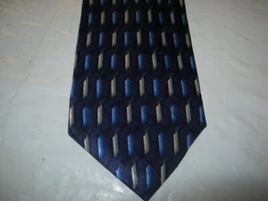 Puritan SILK Tie blue beige geometric 56 x 3.75 Necktie 15262 - Picture 1 of 3