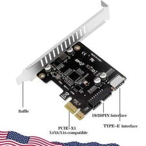 Computer PCI-E To USB 3.0 Hub Splitter Expansion Card 19PIN - Afbeelding 1 van 10
