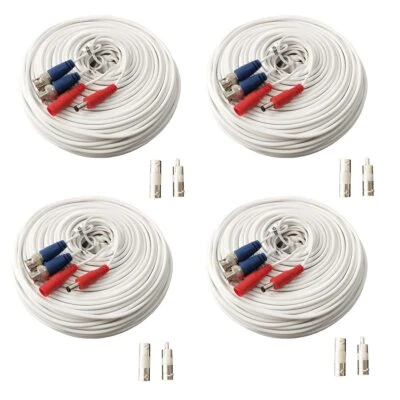 4x 200ft Security Camera BNC Video Power Cable DVR CCTV Surveillance Wire Cord - Image 1 of 4