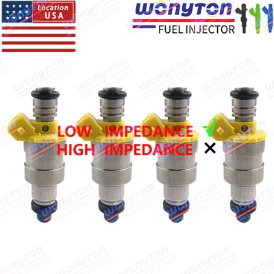 Set 4 Fuel Injectors 0280150808 For Chrysler Daytona Dodge Charger Shadow Foto 1 de 4