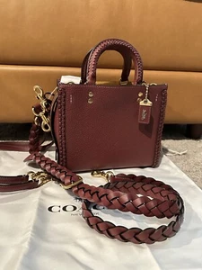COACH 1941 Rogue 20 with Braid Glovetanned Pebbled Leather WINE NWT! - Picture 1 of 10