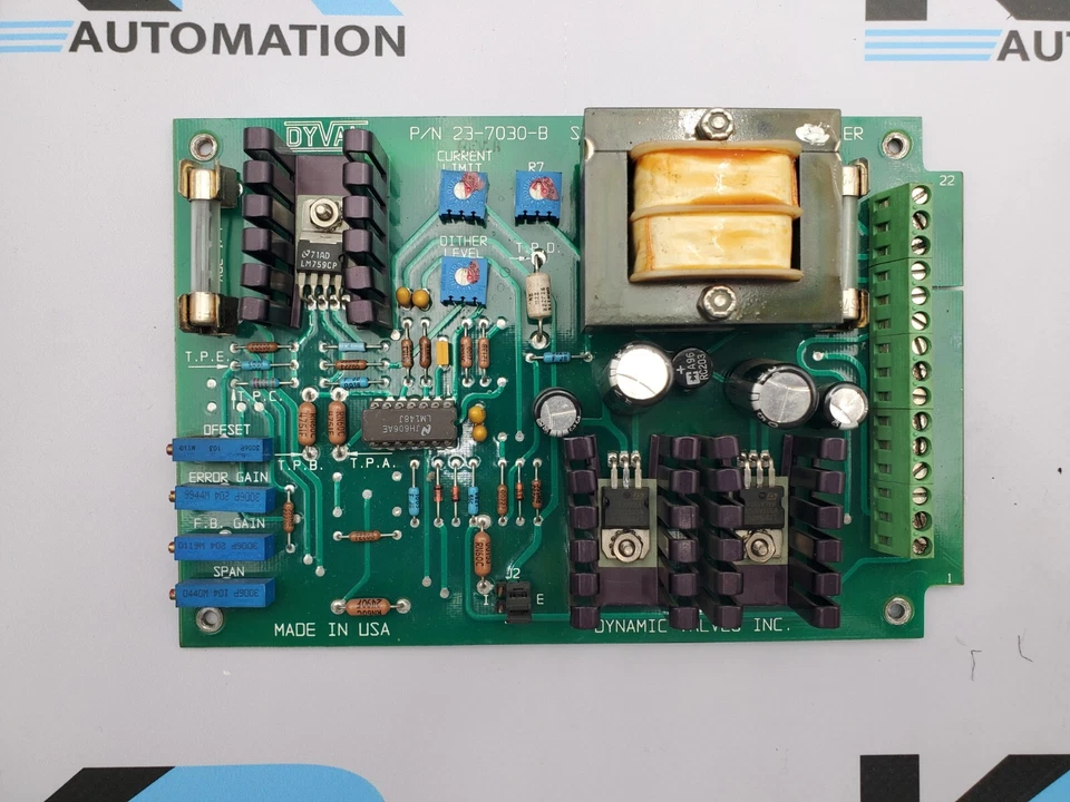 Dynamic Valves 23-7030-B Dyval Servo Valve Control Amplifier - Image 1 of 1