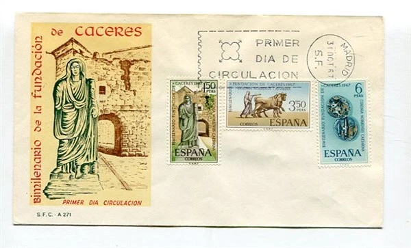 D27762 Spain FDC S.F.C. A 271 Bimillenium Foundation Caceres - Image 1 of 1