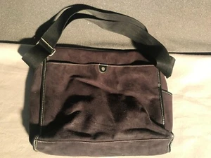 Kenneth Cole New York Messenger Laptop Bag Black Faux Suede Adjustable Strap  CC - Picture 1 of 6