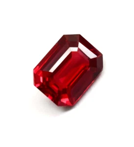 Piedra Natural Sangre Rojo Rubí Corte Esmeralda Nueva Certificado 8-10Ct Impecable Raro Rubí - Imagen 1 de 8