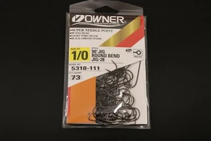 OWNER 5318-111 90 Grad JIG HAKEN mit SUPER NADELSPITZE Größe 1/0 Pro Pack 73 - Bild 1 von 2