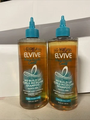 (2)L'Oreal Elvive Dream Length Curls No Build Up Micellar Shampoo  16.9oz Ea - Image 1 of 3