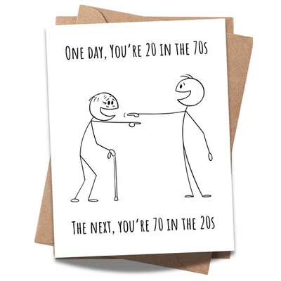 Funny 70th Birthday Card for Dad, Mom, Women & Men – Cool Birthday Gift - Image 1 of 4