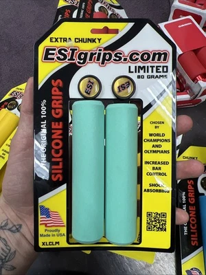 ESI Extra Chunky Silicone Handlebar Grips SEA FOAM 130mm Mountain Hybrid Bike - Image 1 of 2