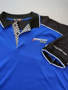 Mercury Racing Poloshirt blau kariert Ausschnitt Racing Motorsport XL - Bild 1 von 11
