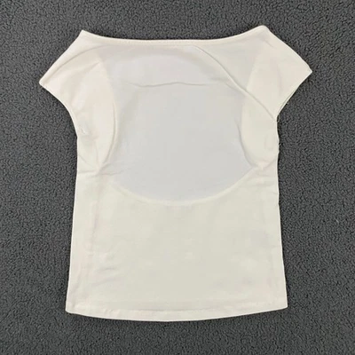 Camiseta de punto Reformation Darra talla pequeña de algodón elástico blanca Foto 1 de 4