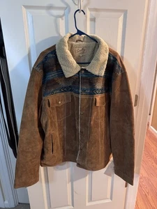 Scully Western Jacket Mens Suede Jean Faux Shearling Collar F0_1015 NWT - Picture 1 of 6