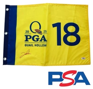 Jon Rahm Signed 2025 PGA CHAMPIONSHIP Quail Hollow Golf Pin Flag PSA/DNA AUTO - Picture 1 of 2